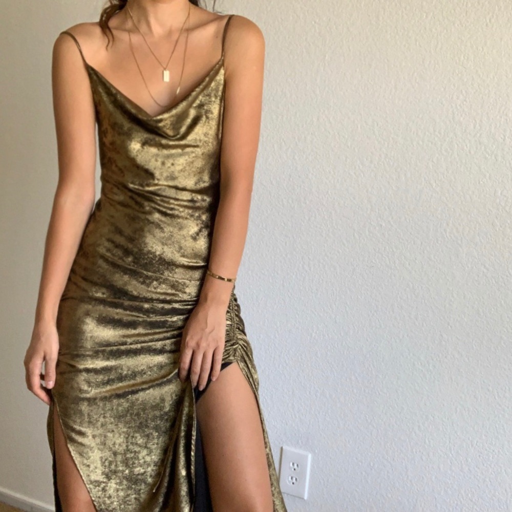 Zara lingerie style metallic dress - Picture 2 of 8
